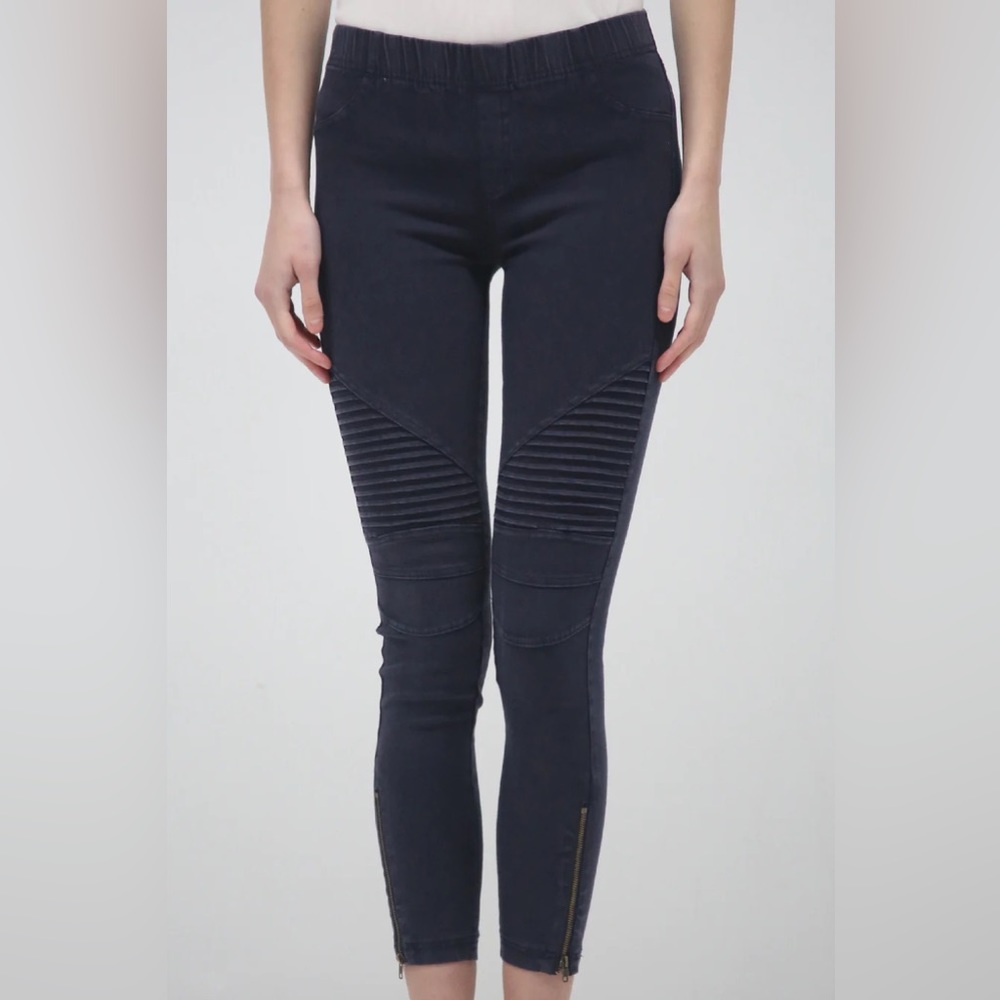 Beulah Style Moto Jeggings - Midnight Blue
